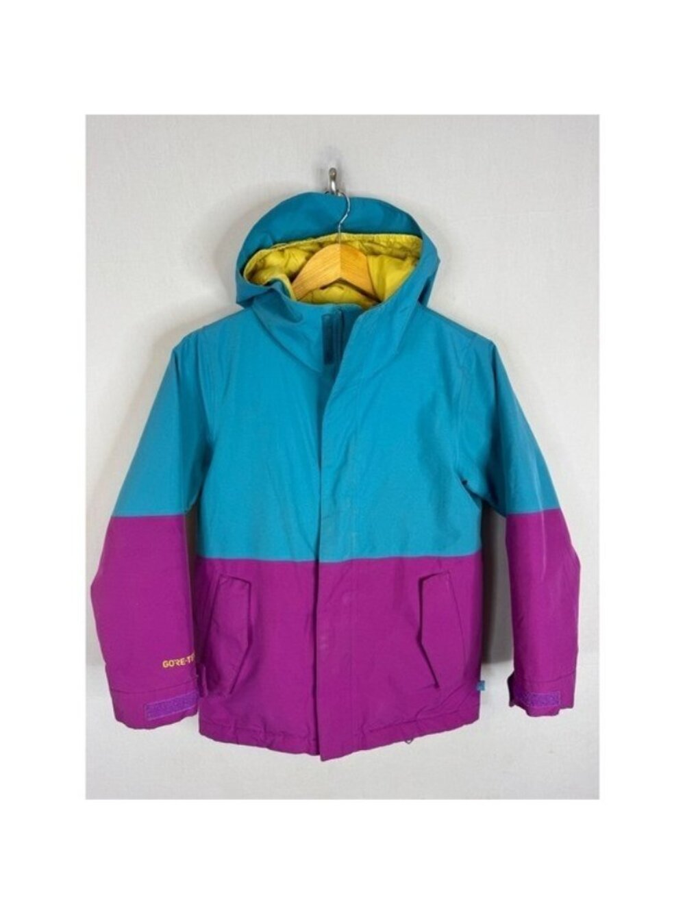 Burton Youth Gore Stark Jacket Gore-Tex Teal Purple Winter Ski Snowboard S 7/8